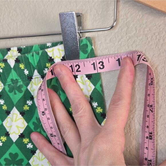 NOBO Green St. Patricks Day Leggings Clover Shamrock Diamond - Picture 7 of 12